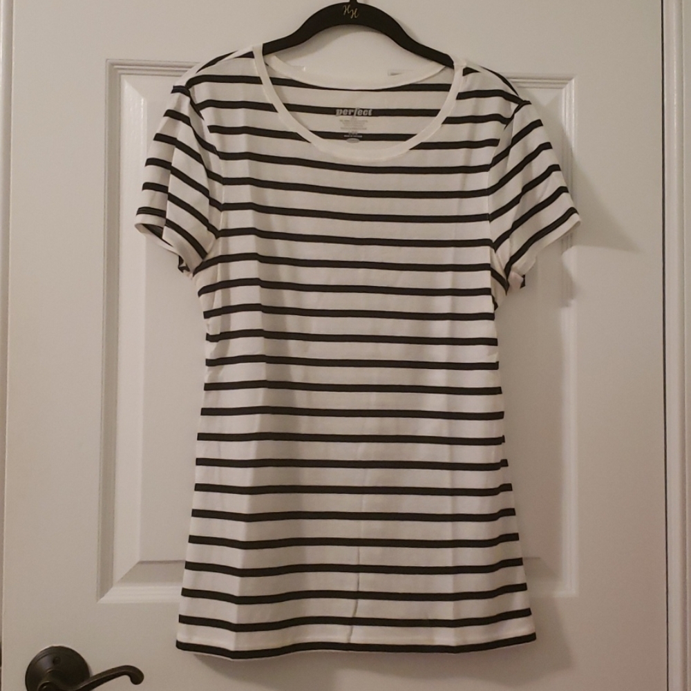 White Striped Tee